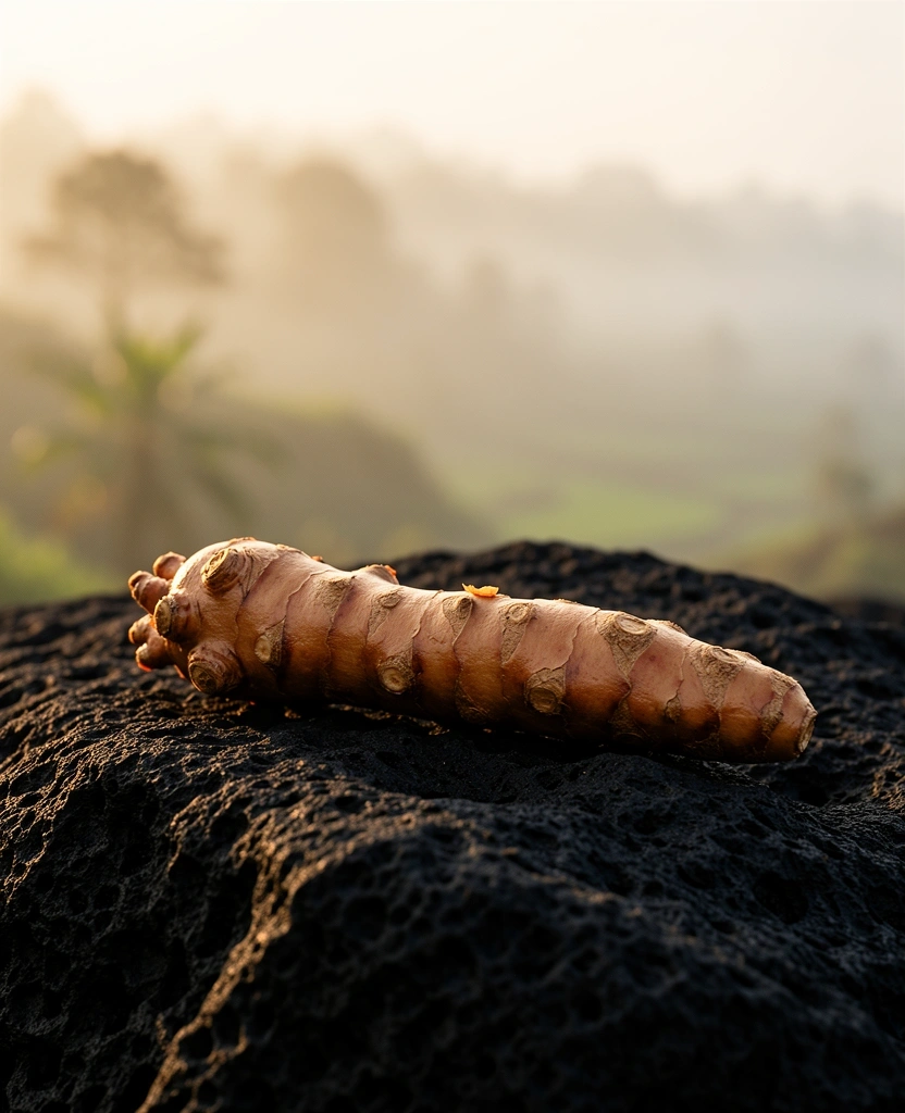 Fresh volcanic turmeric root